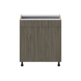 Hugo&Borg Savane 30-in W x 34.5-in H x 21-in D Textmel Sink Base Fully Assembled Cabinet (Flat Panel Slab Style)