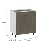 Hugo&Borg Savane 30-in W x 34.5-in H x 21-in D Textmel Sink Base Fully Assembled Cabinet (Flat Panel Slab Style)