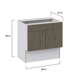 Hugo&Borg Savane 30-in W x 30-in H x 21-in D Textmel Base Fully Assembled Cabinet (Flat Panel Slab Door Style)