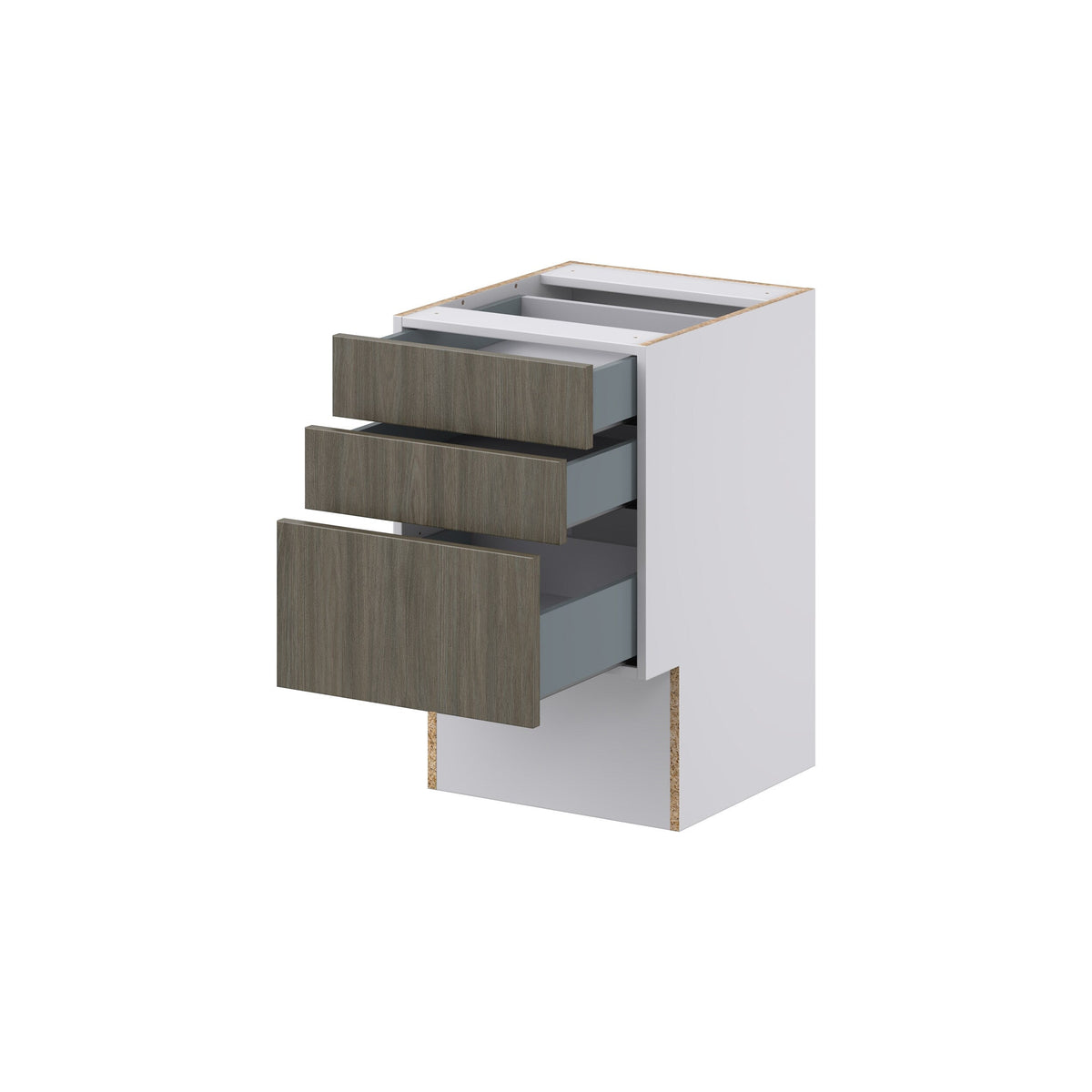 Hugo&Borg Savane 18-in W x 30-in H x 21-in D Textmel 3-Drawer Base Fully Assembled Cabinet (Flat Panel Style)
