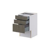 Hugo&Borg Savane 18-in W x 30-in H x 21-in D Textmel 3-Drawer Base Fully Assembled Cabinet (Flat Panel Style)