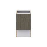 Hugo&Borg Savane 18-in W x 30-in H x 21-in D Textmel 3-Drawer Base Fully Assembled Cabinet (Flat Panel Style)