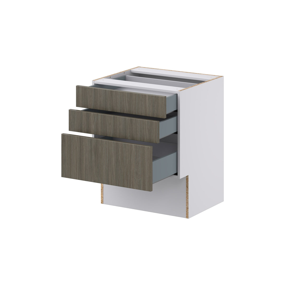 Hugo&Borg Savane 24-in W x 30-in H x 21-in D Textmel 3-Drawer Base Fully Assembled Cabinet (Flat Panel Style)