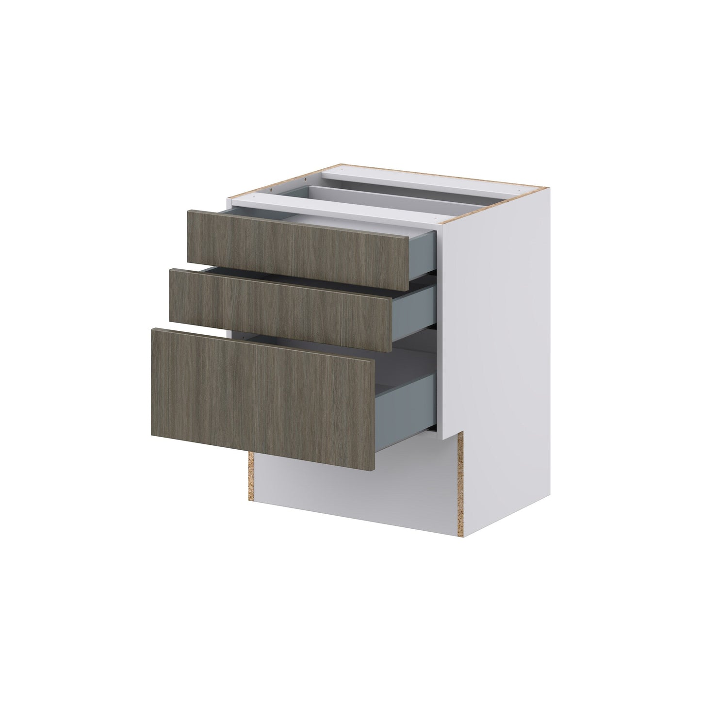 Hugo&Borg Savane 24-in W x 30-in H x 21-in D Textmel 3-Drawer Base Fully Assembled Cabinet (Flat Panel Style)