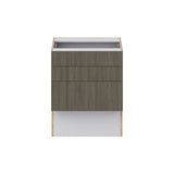 Hugo&Borg Savane 24-in W x 30-in H x 21-in D Textmel 3-Drawer Base Fully Assembled Cabinet (Flat Panel Style)