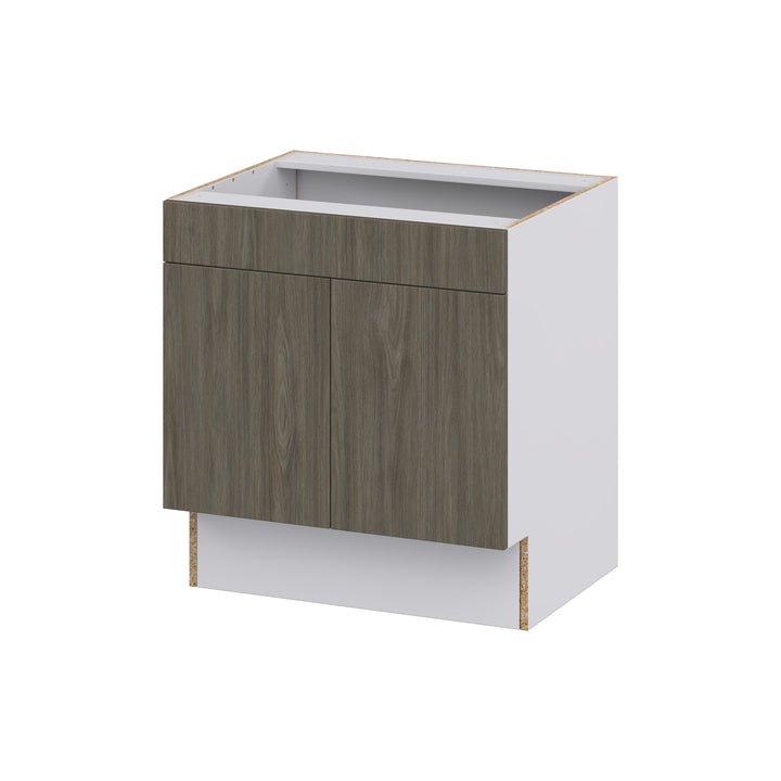 Hugo&Borg Savane 30-in W x 32.5-in H x 24-in D Textmel Sink Base Fully Assembled Cabinet (Flat Panel Slab Style)