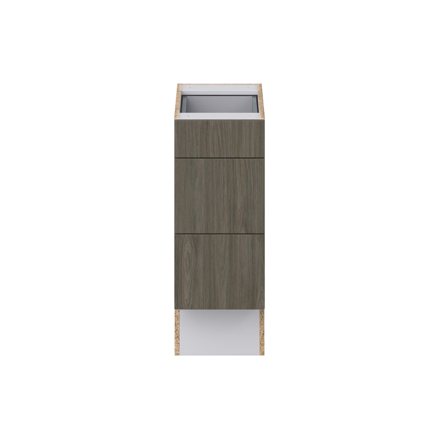 Hugo&Borg Savane 12-in W x 32.5-in H x 25-in D Textmel 3-Drawer Base Fully Assembled Cabinet (Flat Panel Style)