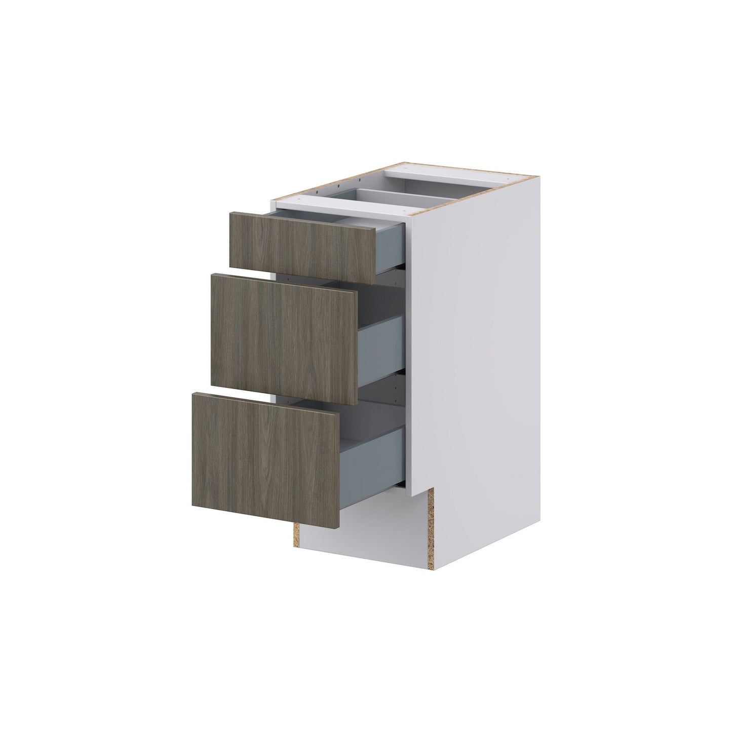 Hugo&Borg Savane 15-in W x 32.5-in H x 25-in D Textmel 3-Drawer Base Fully Assembled Cabinet (Flat Panel Style)