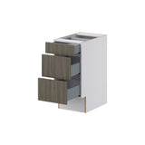 Hugo&Borg Savane 15-in W x 32.5-in H x 25-in D Textmel 3-Drawer Base Fully Assembled Cabinet (Flat Panel Style)