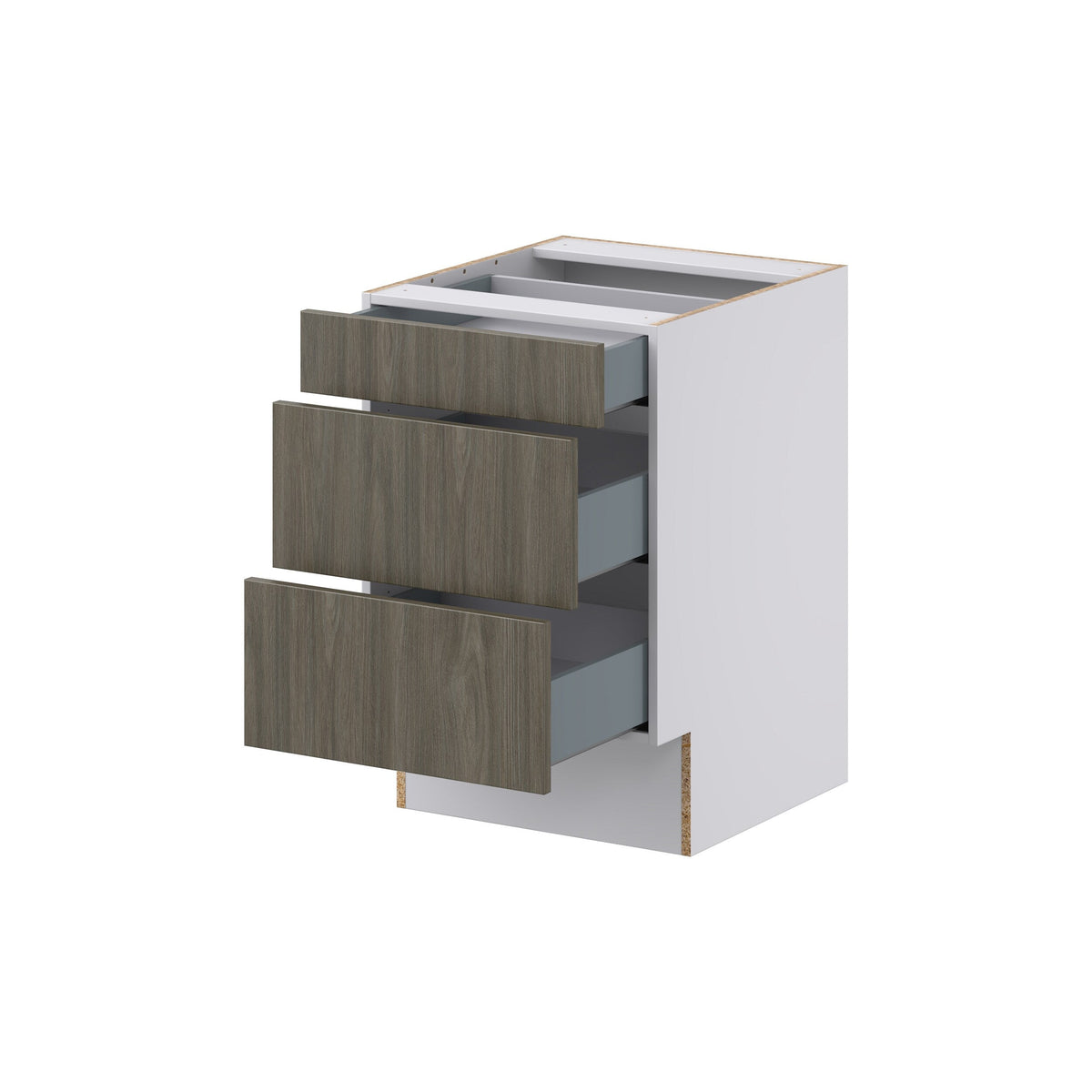 Hugo&Borg Savane 21-in W x 32.5-in H x 25-in D Textmel 3-Drawer Base Fully Assembled Cabinet (Flat Panel Style)