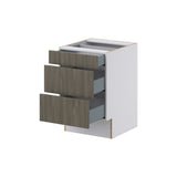 Hugo&Borg Savane 21-in W x 32.5-in H x 25-in D Textmel 3-Drawer Base Fully Assembled Cabinet (Flat Panel Style)