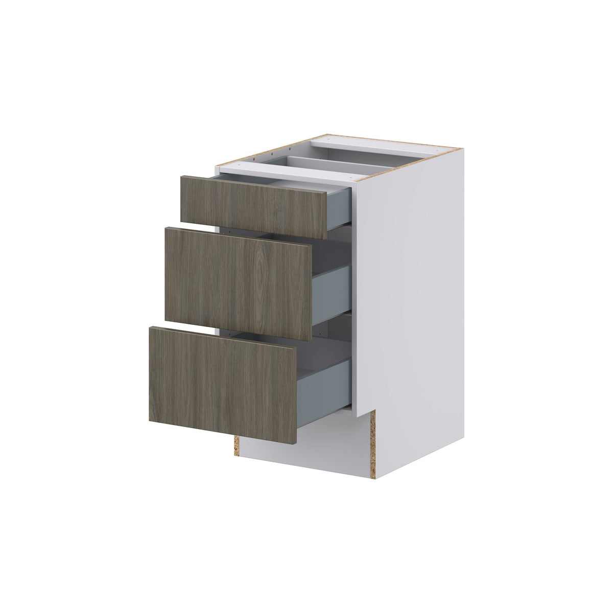 Hugo&Borg Savane 18-in W x 32.5-in H x 25-in D Textmel 3-Drawer Base Fully Assembled Cabinet (Flat Panel Style)