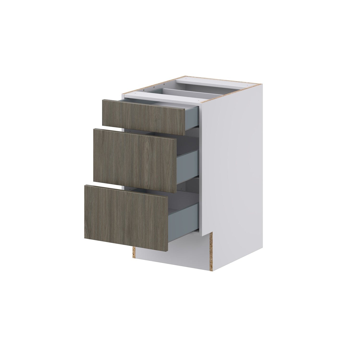 Hugo&Borg Savane 18-in W x 32.5-in H x 25-in D Textmel 3-Drawer Base Fully Assembled Cabinet (Flat Panel Style)