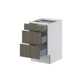 Hugo&Borg Savane 18-in W x 32.5-in H x 25-in D Textmel 3-Drawer Base Fully Assembled Cabinet (Flat Panel Style)