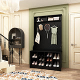 FUFU&GAGA Modern 39.4-in Black Composite Hall Tree