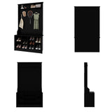 FUFU&GAGA Modern 39.4-in Black Composite Hall Tree