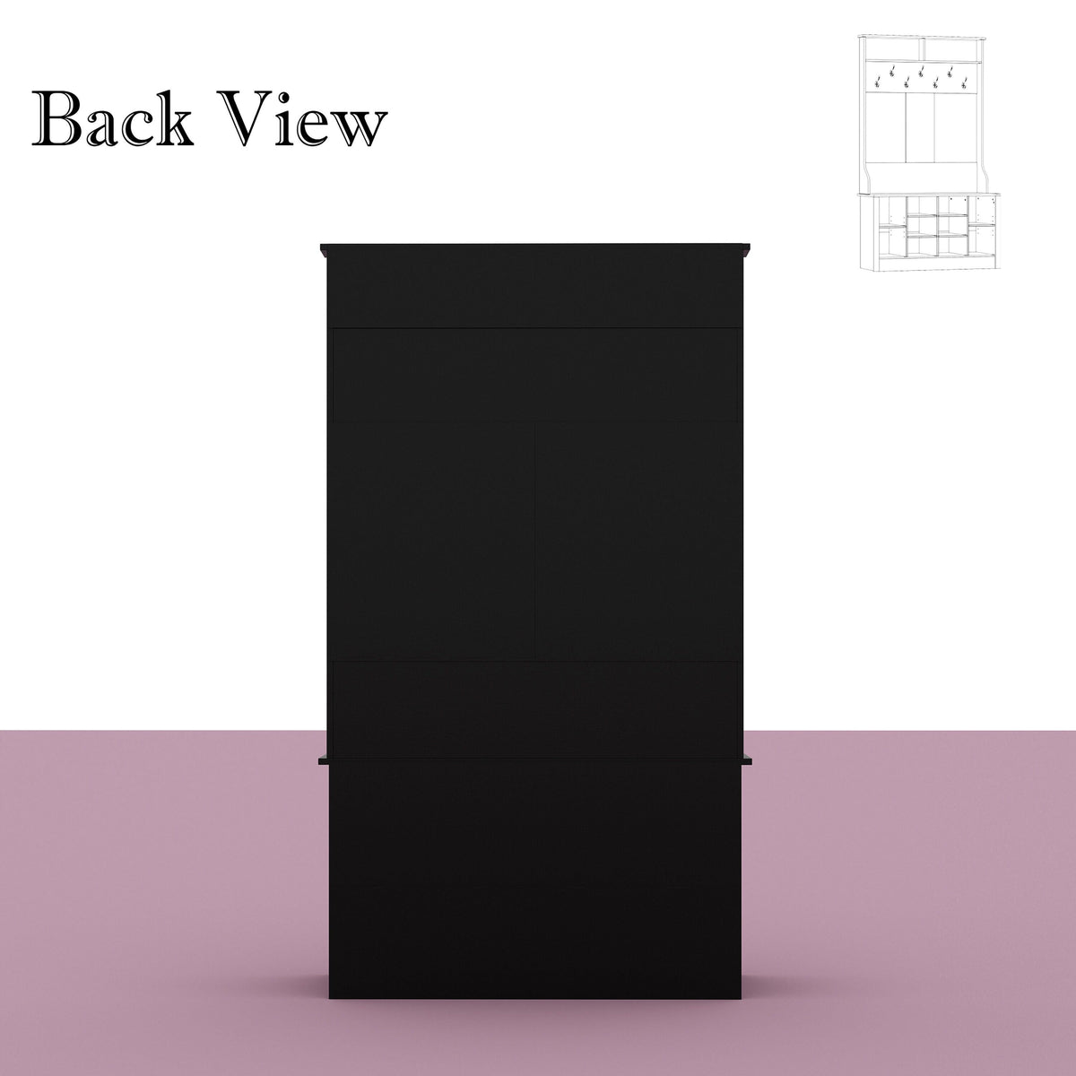 FUFU&GAGA Modern 39.4-in Black Composite Hall Tree