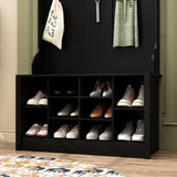 FUFU&GAGA Modern 39.4-in Black Composite Hall Tree