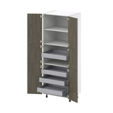 Hugo&Borg Savane 30-in W x 84.5-in H x 24-in D Textmel Pantry Fully Assembled Cabinet (Flat Panel Slab Door Style)
