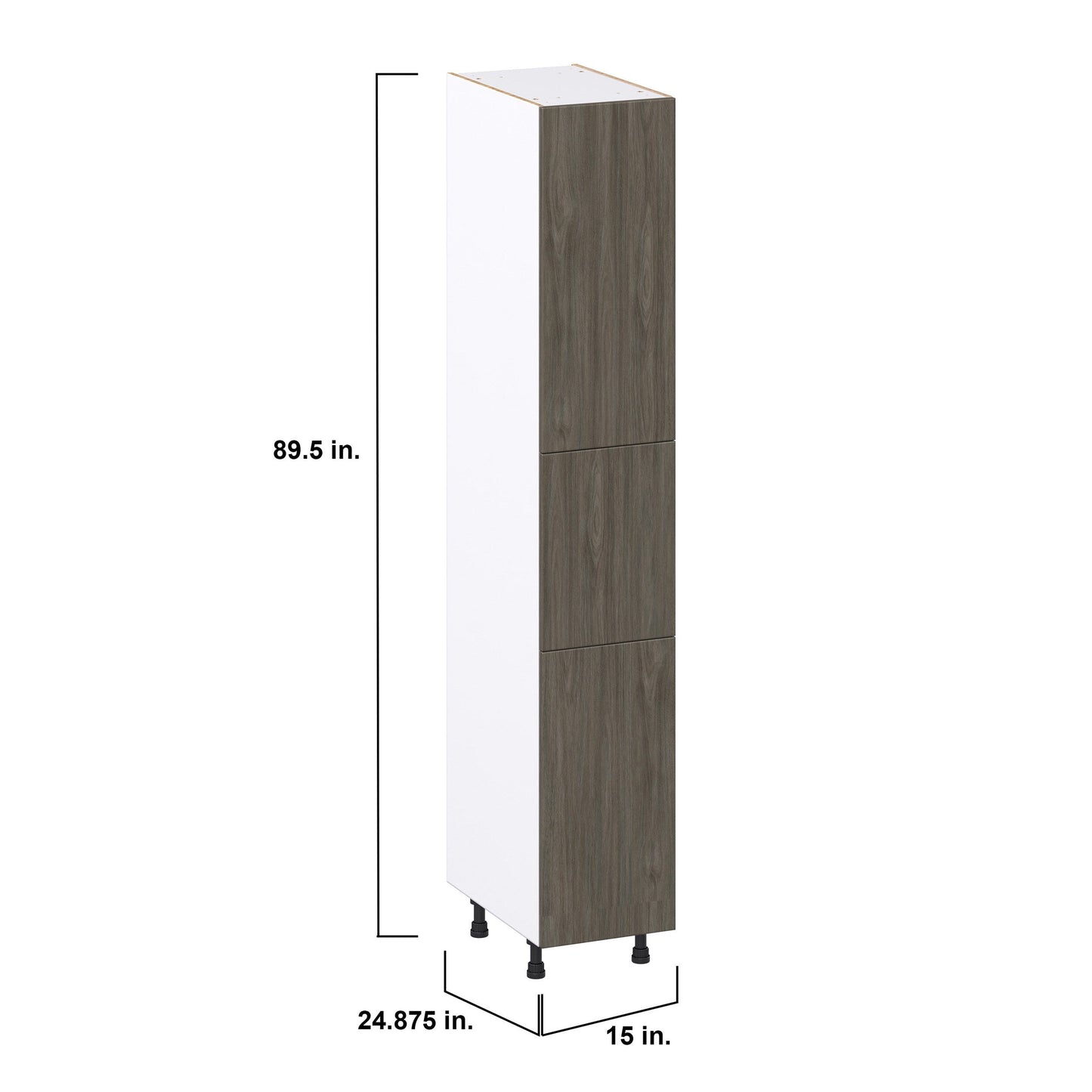 Hugo&Borg Savane 15-in W x 89.5-in H x 24-in D Textmel Pantry Fully Assembled Cabinet (Flat Panel Slab Door Style)