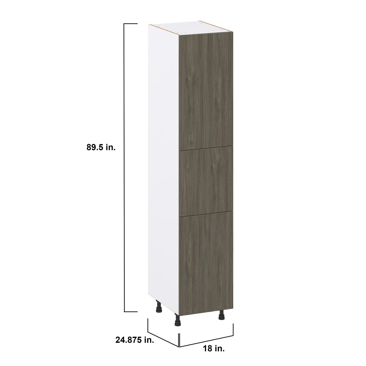Hugo&Borg Savane 18-in W x 89.5-in H x 24-in D Textmel Pantry Fully Assembled Cabinet (Flat Panel Slab Door Style)