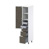 Hugo&Borg Savane 15-in W x 84.5-in H x 24-in D Textmel 5-Drawer Pantry Fully Assembled Cabinet (Flat Panel Slab Style)