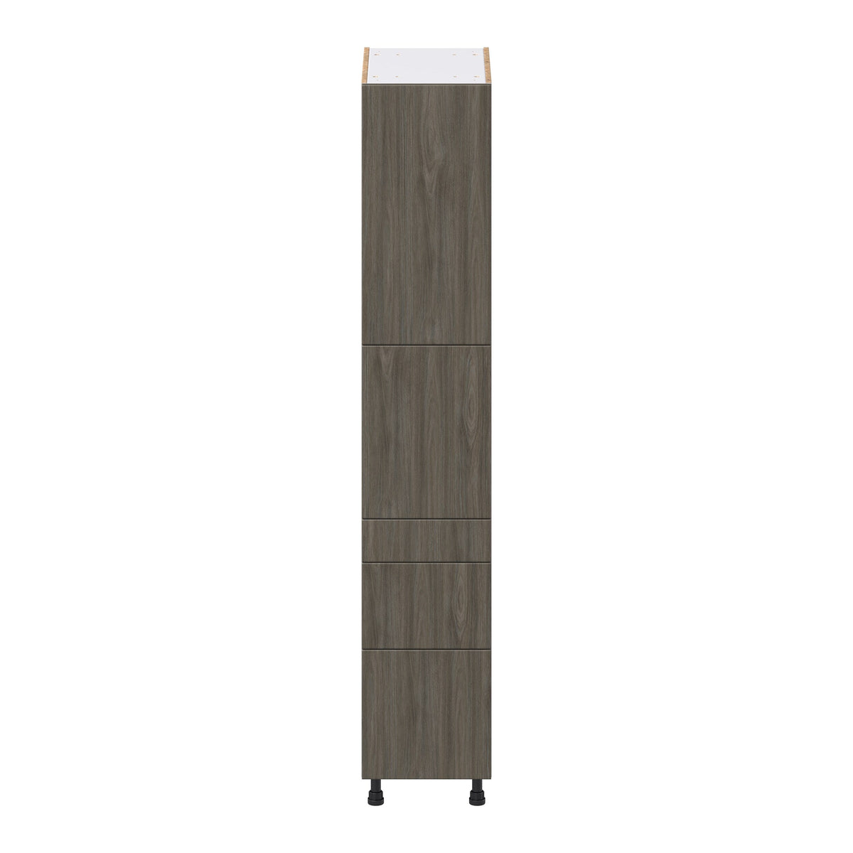 Hugo&Borg Savane 15-in W x 84.5-in H x 24-in D Textmel 5-Drawer Pantry Fully Assembled Cabinet (Flat Panel Slab Style)