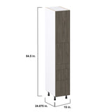 Hugo&Borg Savane 15-in W x 84.5-in H x 24-in D Textmel 5-Drawer Pantry Fully Assembled Cabinet (Flat Panel Slab Style)