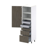 Hugo&Borg Savane 24-in W x 84.5-in H x 24-in D Textmel 5-Drawer Pantry Fully Assembled Cabinet (Flat Panel Slab Style)