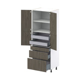 Hugo&Borg Savane 30-in W x 84.5-in H x 24-in D Textmel 5-Drawers Pantry Fully Assembled Cabinet (Flat Panel Slab Style)
