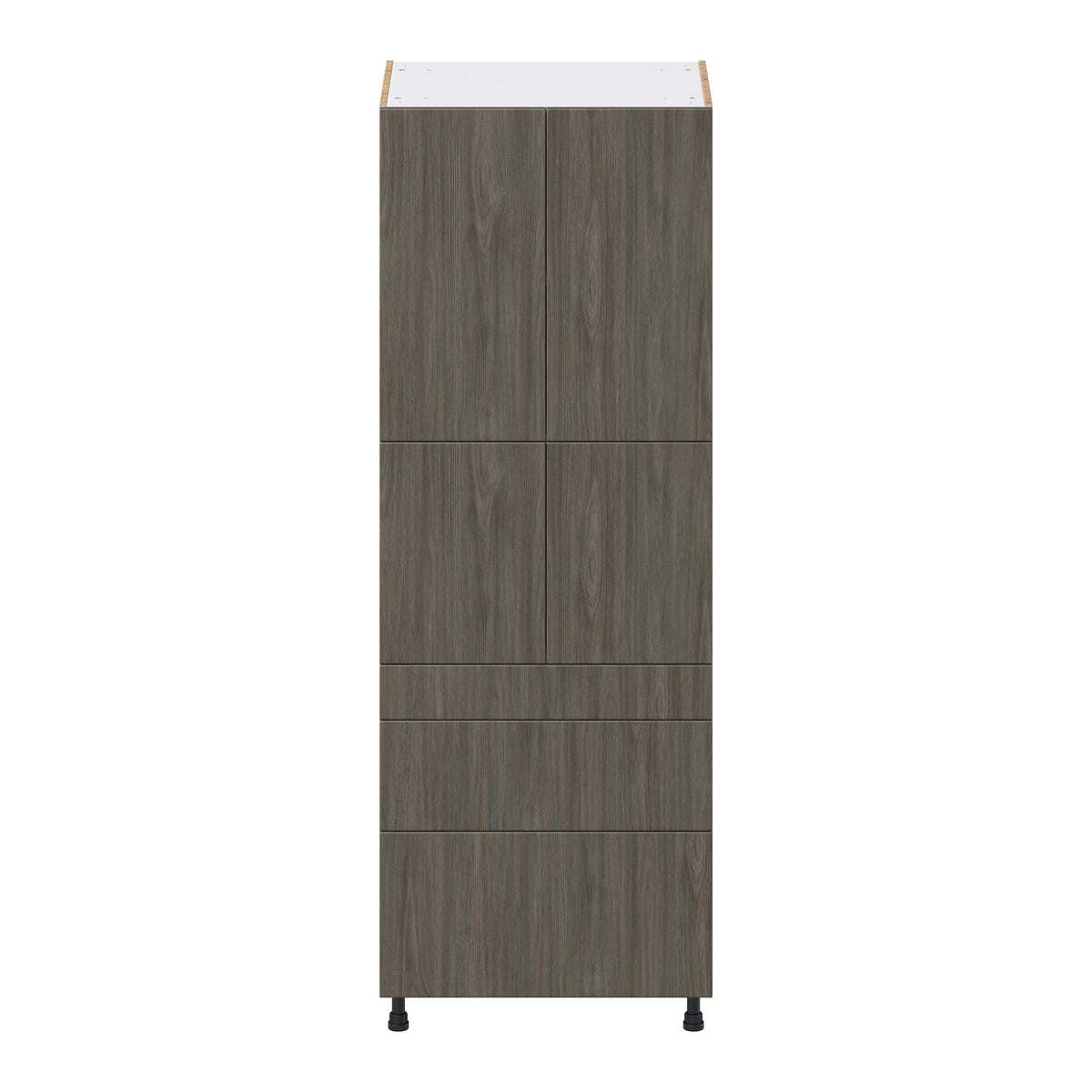 Hugo&Borg Savane 30-in W x 84.5-in H x 24-in D Textmel 5-Drawers Pantry Fully Assembled Cabinet (Flat Panel Slab Style)