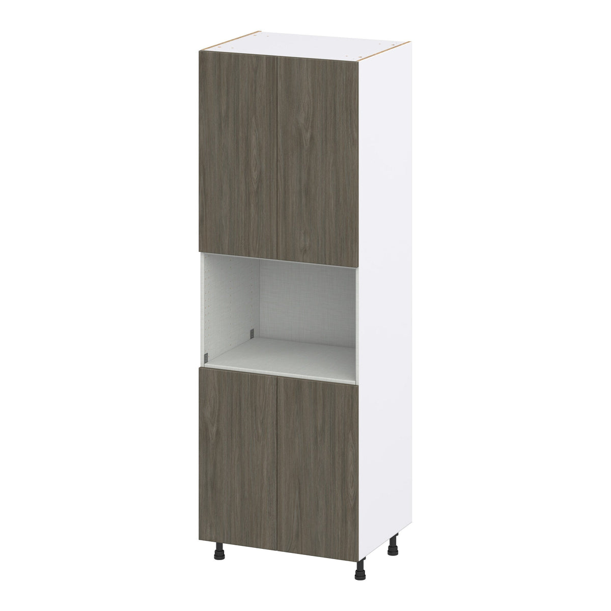 Hugo&Borg Savane 30-in W x 89.5-in H x 24-in D Textmel Microwave Pantry Fully Assembled Cabinet (Flat Panel Slab Style)