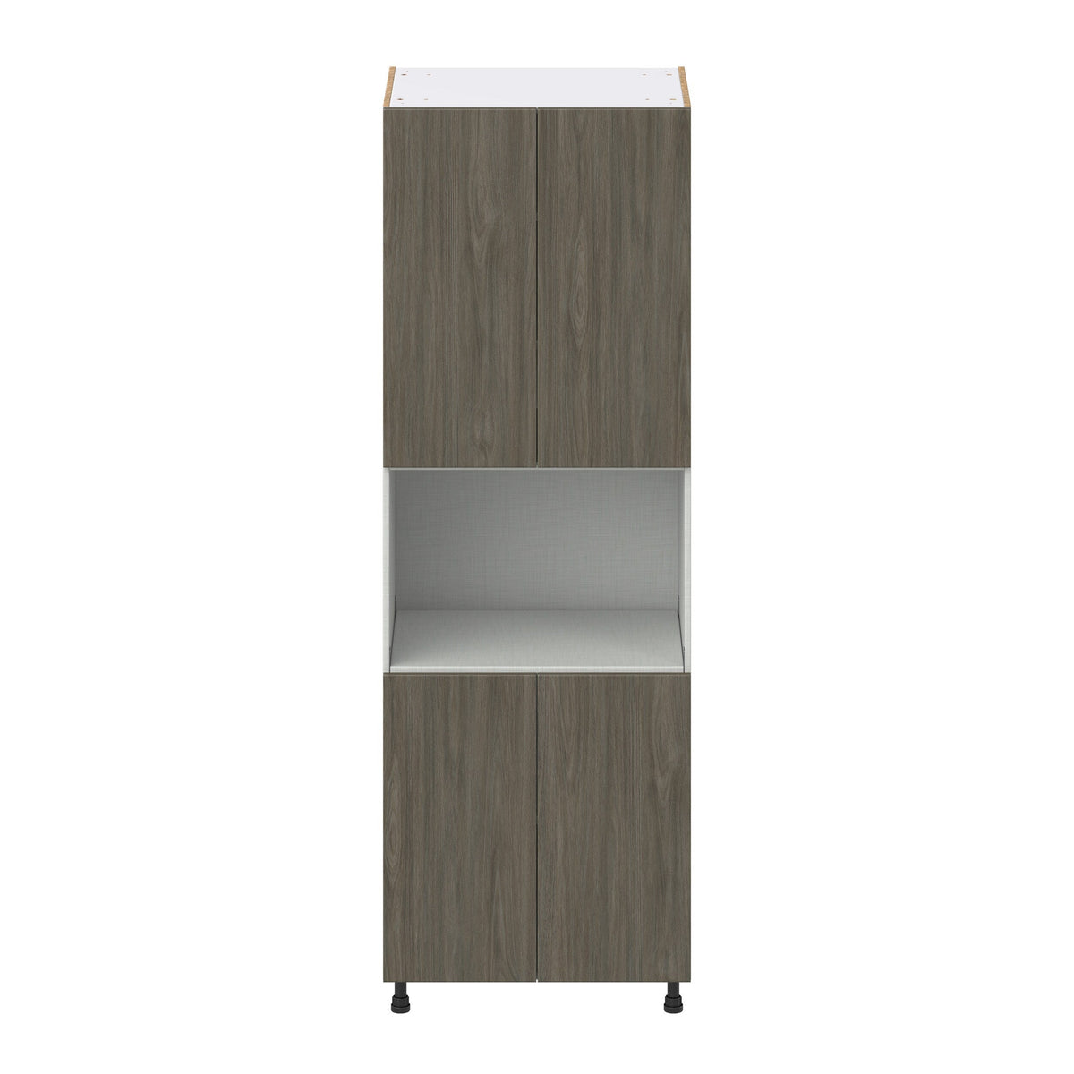 Hugo&Borg Savane 30-in W x 89.5-in H x 24-in D Textmel Microwave Pantry Fully Assembled Cabinet (Flat Panel Slab Style)