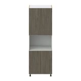 Hugo&Borg Savane 30-in W x 89.5-in H x 24-in D Textmel Microwave Pantry Fully Assembled Cabinet (Flat Panel Slab Style)