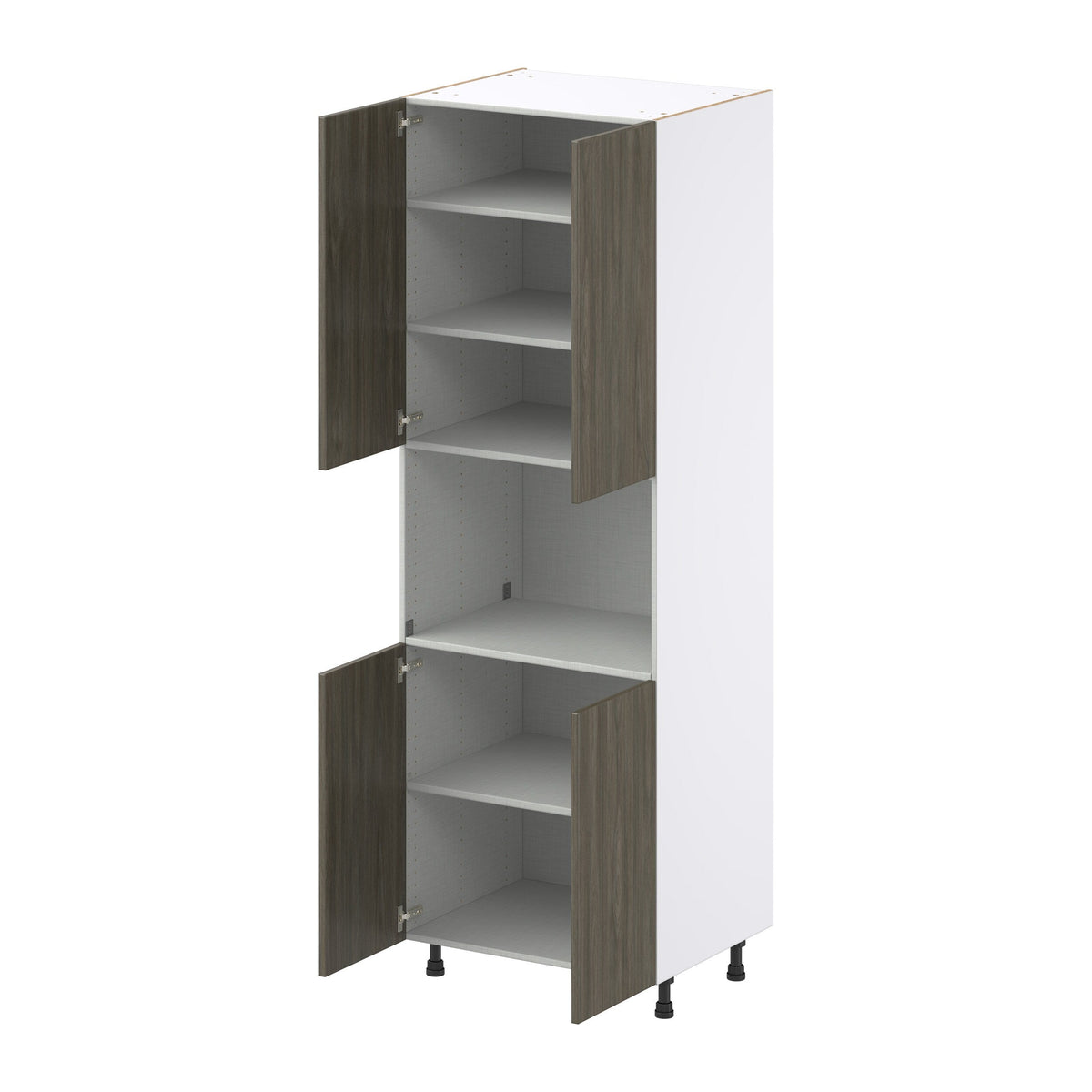 Hugo&Borg Savane 30-in W x 89.5-in H x 24-in D Textmel Microwave Pantry Fully Assembled Cabinet (Flat Panel Slab Style)