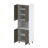 Hugo&Borg Savane 30-in W x 89.5-in H x 24-in D Textmel Microwave Pantry Fully Assembled Cabinet (Flat Panel Slab Style)