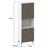 Hugo&Borg Savane 30-in W x 89.5-in H x 24-in D Textmel Microwave Pantry Fully Assembled Cabinet (Flat Panel Slab Style)