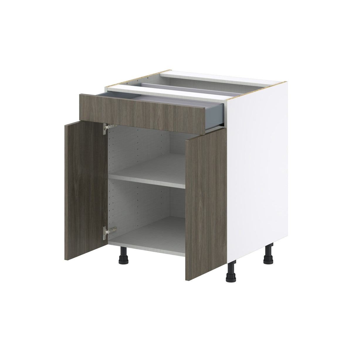 Hugo&Borg Savane 27-in W x 34.5-in H x 24-in D Textmel 1-Drawer Base Fully Assembled Cabinet (Flat Panel Slab Style)
