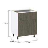 Hugo&Borg Savane 27-in W x 34.5-in H x 25-in D Textmel 1-Drawer Base Fully Assembled Cabinet (Flat Panel Slab Style)