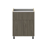 Hugo&Borg Savane 27-in W x 34.5-in H x 25-in D Textmel 1-Drawer Base Fully Assembled Cabinet (Flat Panel Slab Style)