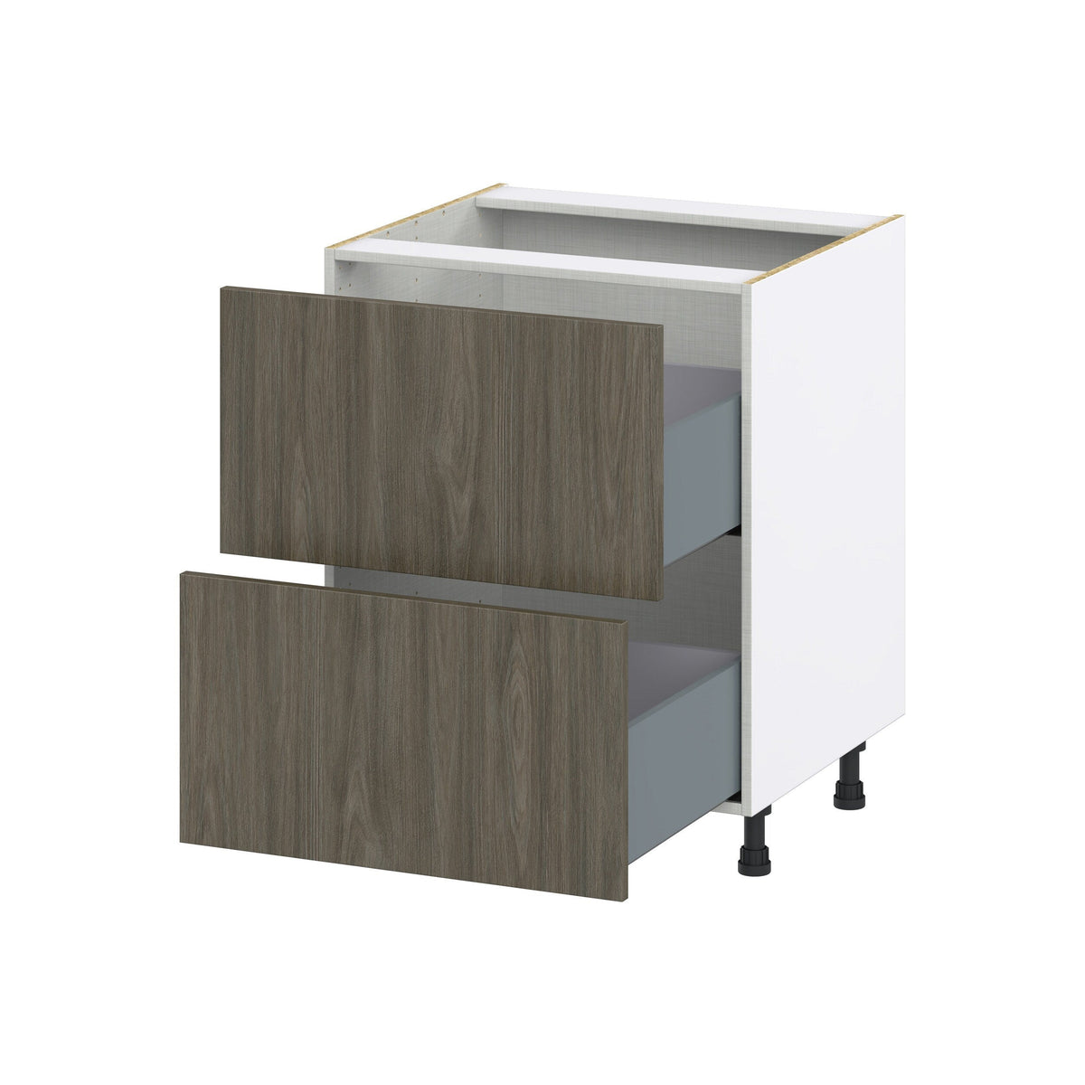 Hugo&Borg Savane 27-in W x 34.5-in H x 24-in D Textmel 2-Drawer Base Fully Assembled Cabinet (Flat Panel Style)