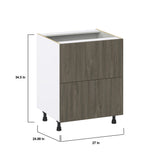 Hugo&Borg Savane 27-in W x 34.5-in H x 24-in D Textmel 2-Drawer Base Fully Assembled Cabinet (Flat Panel Style)