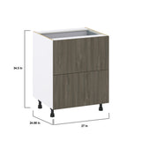 Hugo&Borg Savane 27-in W x 34.5-in H x 24-in D Textmel 3-Drawer Base Fully Assembled Cabinet (Flat Panel Style)
