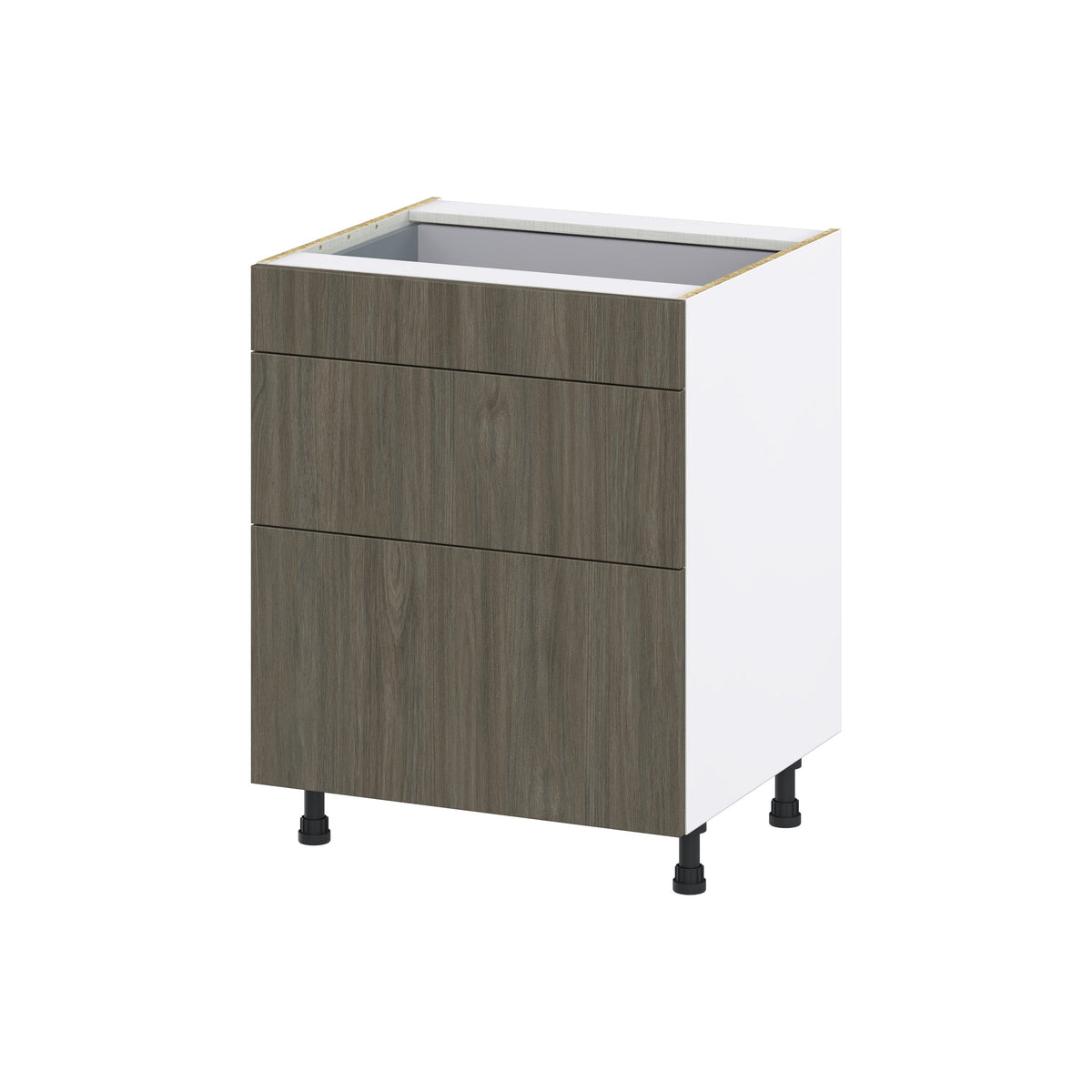 Hugo&Borg Savane 27-in W x 34.5-in H x 24-in D Textmel 3-Drawer Base Fully Assembled Cabinet (Flat Panel Style)
