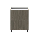 Hugo&Borg Savane 27-in W x 34.5-in H x 24-in D Textmel 2-Drawer Base Fully Assembled Cabinet (Flat Panel Style)
