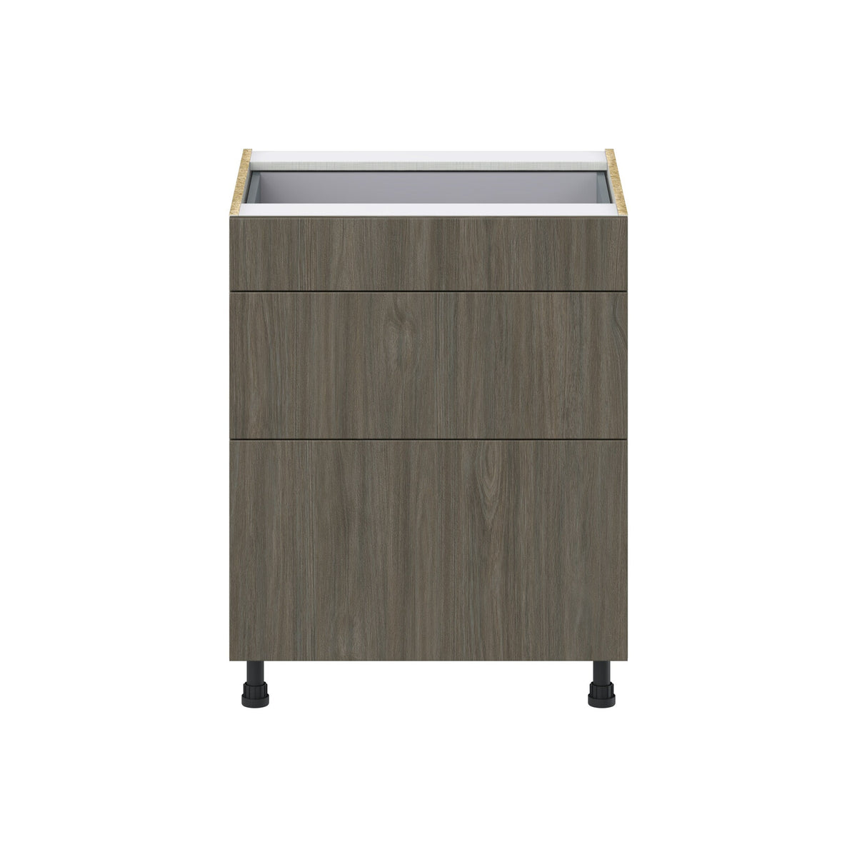 Hugo&Borg Savane 27-in W x 34.5-in H x 24-in D Textmel 3-Drawer Base Fully Assembled Cabinet (Flat Panel Style)