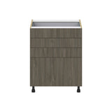 Hugo&Borg Savane 27-in W x 34.5-in H x 24-in D Textmel 4-Drawer Base Fully Assembled Cabinet (Flat Panel Style)