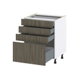 Hugo&Borg Savane 27-in W x 34.5-in H x 24-in D Textmel 4-Drawer Base Fully Assembled Cabinet (Flat Panel Style)