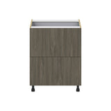 Hugo&Borg Savane 27-in W x 34.5-in H x 24-in D Textmel 3-Drawer Base Fully Assembled Cabinet (Flat Panel Style)