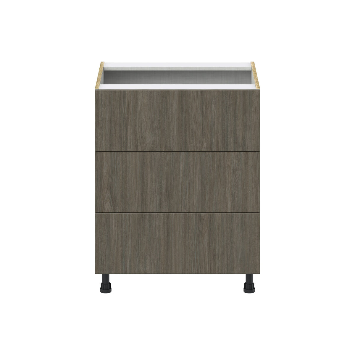Hugo&Borg Savane 27-in W x 34.5-in H x 24-in D Textmel 3-Drawer Base Fully Assembled Cabinet (Flat Panel Style)
